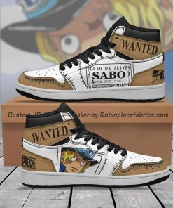 Sabo One Piece Wanted Jordan 1 High Sneakers Sabo One Piece Wanted Jordan 1 High Sneakers