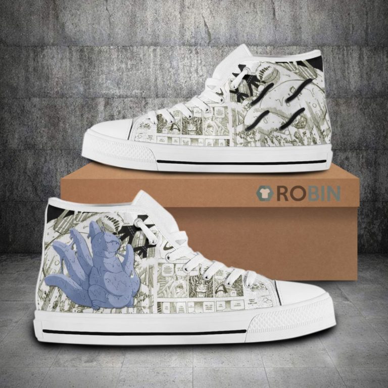 Saiken Tailed Beast Naruto Anime Mixed Manga High Top Canvas Shoes (Kid and Adult size available)