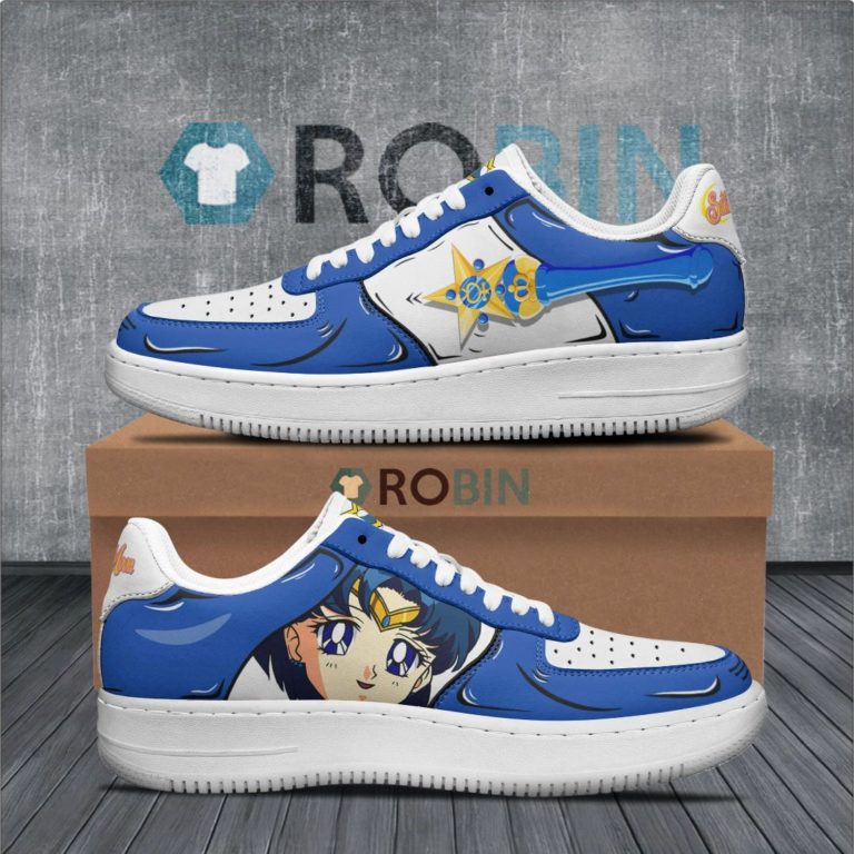 Sailor Mercury Air Force 1 Sneakers Custom Sailor Moon Anime Shoes