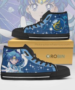Sailor Mercury Sailor Moon Anime High Top Canvas Shoes (Kid and Adult size available)