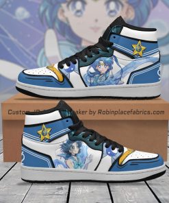 Sailor Mercury JD 1 Sneakers Unique Custom Anime Sailor Moon Shoes Sailor Mercury JD 1 Sneakers Unique Custom Anime Sailor Moon Shoes