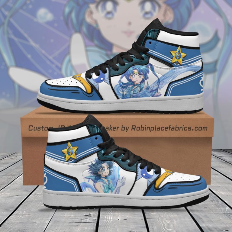 Sailor Mercury JD 1 Sneakers Unique Custom Anime Sailor Moon Shoes