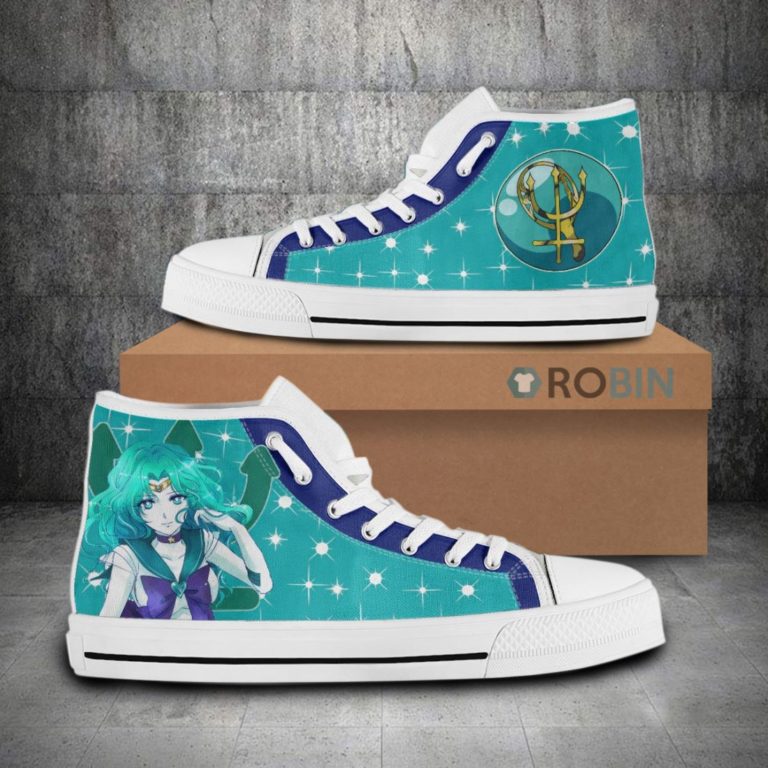Sailor Neptune Sailor Moon Anime Canvas High Top Shoes (Kid and Adult size available)