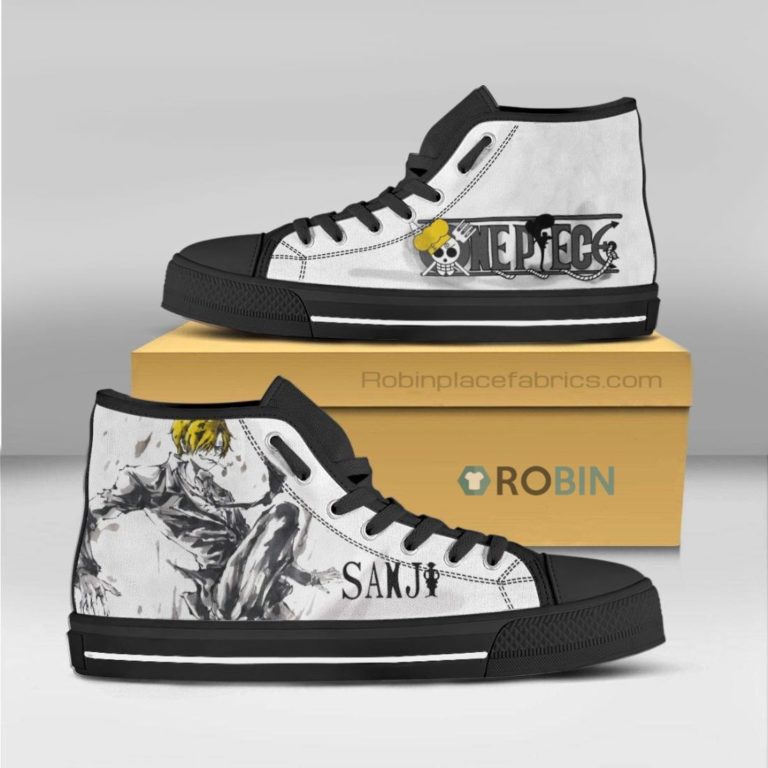 Sanji One Piece Anime Watercolor Canvas High Top Shoes