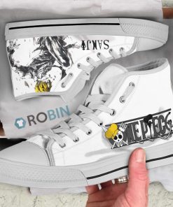 Sanji One Piece Anime Watercolor Canvas High Top Shoes