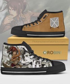 Sasha Braus Attack on Titan Anime Mixed Manga Canvas High Top Shoes