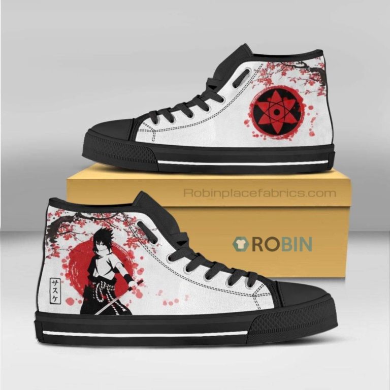 Sasuke Akatsuki Naruto Anime Custom Canvas High Top Shoes