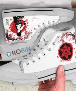 Sasuke Akatsuki Naruto Anime Custom Canvas High Top Shoes