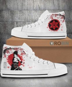 Sasuke Sharingan Naruto Anime Canvas High Top Shoes