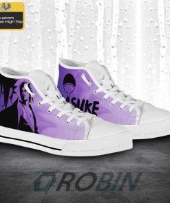 Sasuke Naruto Anime High Top Canvas Shoes