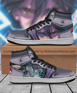 Sasuke Shoes Uchiha Sharingan Jordans Anime Sneakers