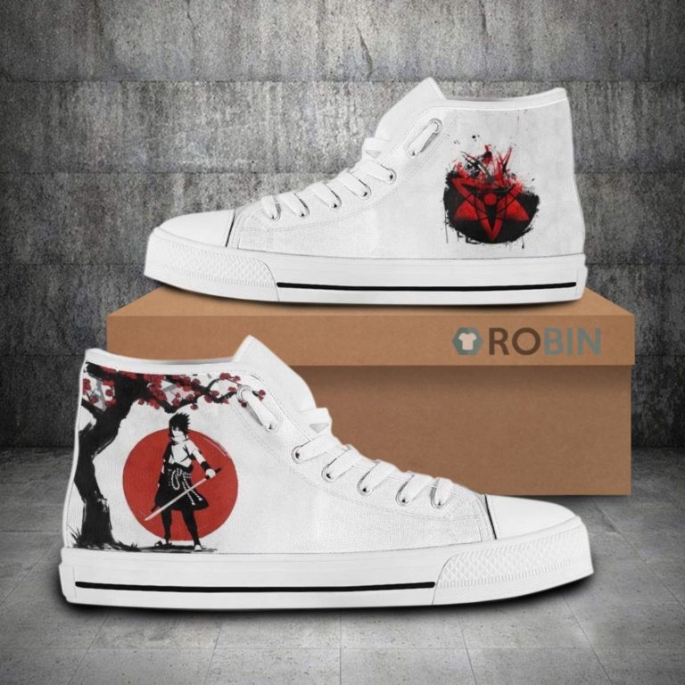 Sasuke Uchiha Anime Naruto Canvas High Top Shoes