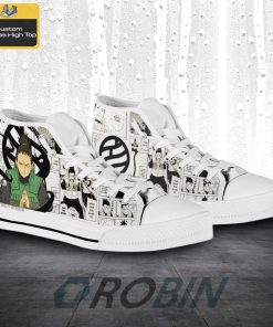 Shikamaru Naruto Anime Mixed Manga Style Canvas High Top Shoes