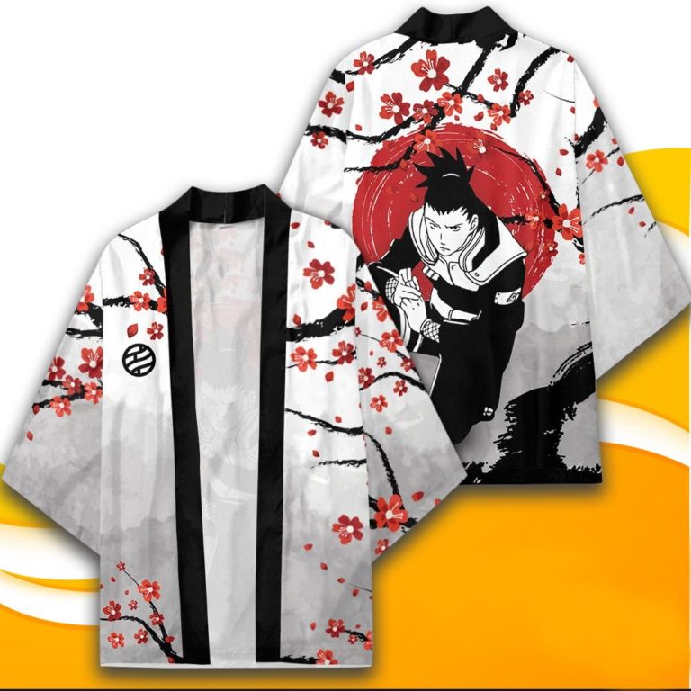 Shikamaru Kimono Custom Cherry Blossom Anime Naruto Kimono Cardigan