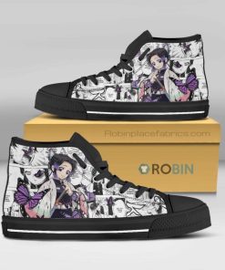 Shinobu Demon Slayer Anime Mixed Manga Canvas High Top Shoes