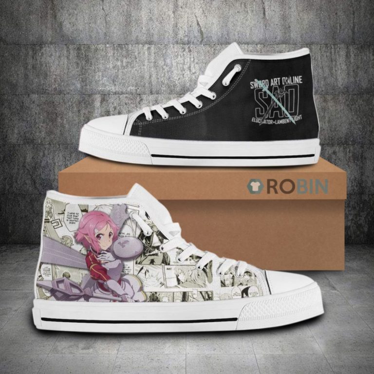 Shinozaki Rika Sword Art Online Anime Mixed Manga Style Canvas High Top Shoes