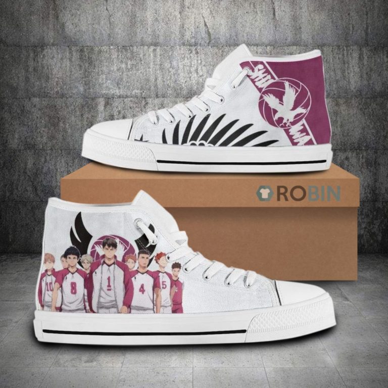 Shiratorizawa Team Members Haikyuu!! Anime Canvas High Top Shoes