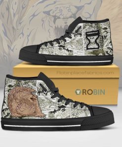 Shukaku Tailed Beast Naruto Anime Mixed Manga Canvas High Top Shoes