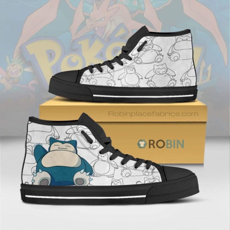 Snorlax Pokemon Anime Canvas High Top Shoes