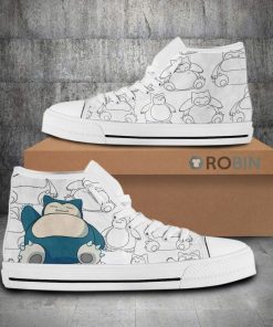 Snorlax Pokemon Anime Canvas High Top Shoes