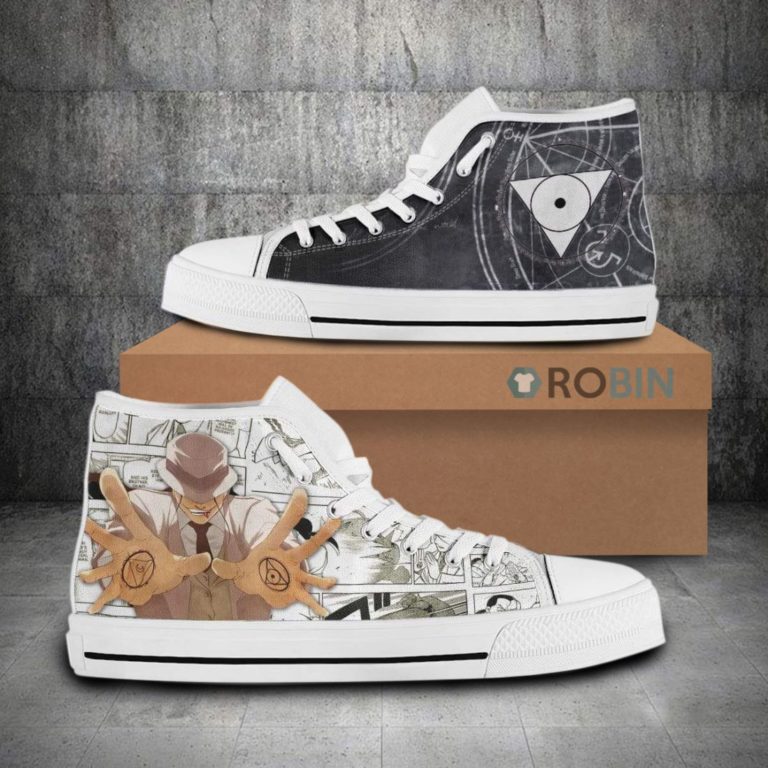 Solf J. Kimblee Fullmetal Alchemist Anime Mixed Manga Style High Top Canvas Shoes