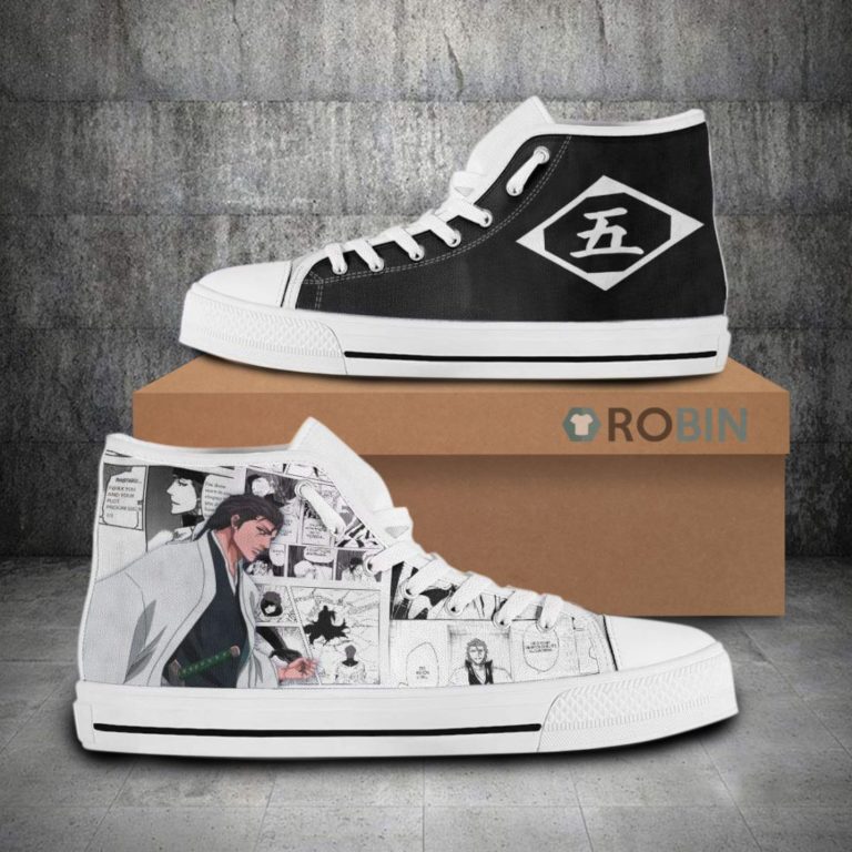 Sosuke Aizen Bleach Anime Mixed Manga Canvas High Top Shoes