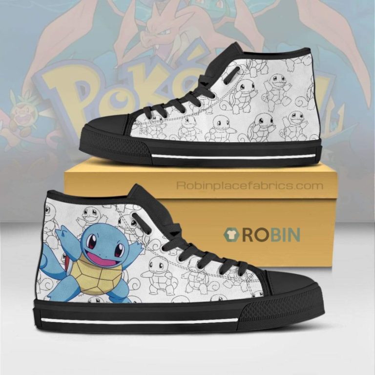 Squirtle Pokemon Anime Canvas High Top Shoes