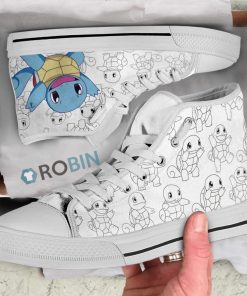 Squirtle Pokemon Anime Canvas High Top Shoes