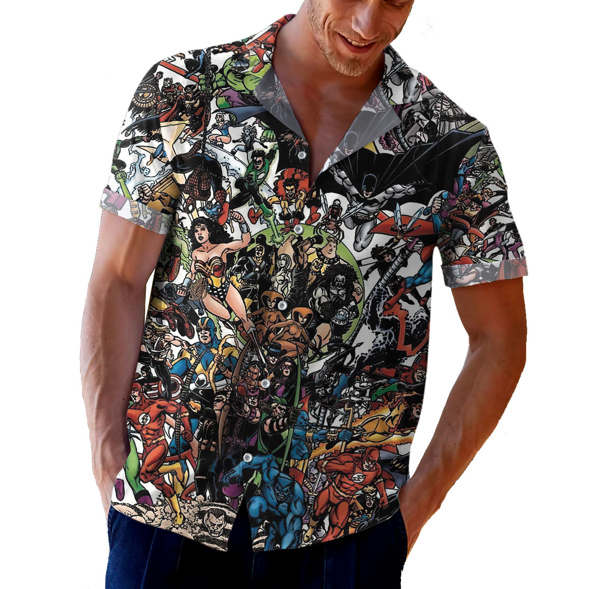 Superhero Comic Characters Collection Hawaiian Shirt - RobinPlaceFabrics