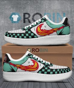 Tanjiro Air Forces 1 Sneakers Custom Demon Slayers Water Breathing Shoes