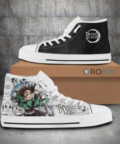 Tanjiro Demon Slayer Anime Mixed Manga High Top Canvas Shoes