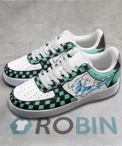 Tanjiro Shoes Anime Air Forces Custom Demon Slayer Sneakers Water Breathing Skill