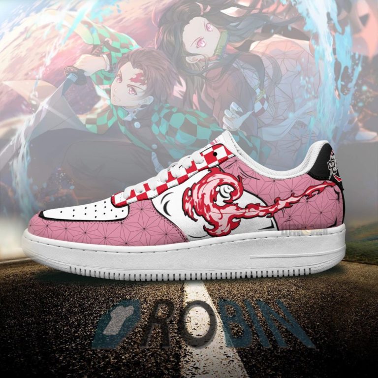Tanjiro x Nezuko Air Forces Shoes Custom Anime Sneakers Demon Slayers Breathing
