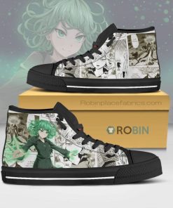 Tatsumaki One Punch Man Anime Mixed Manga Style Canvas High Top Shoes