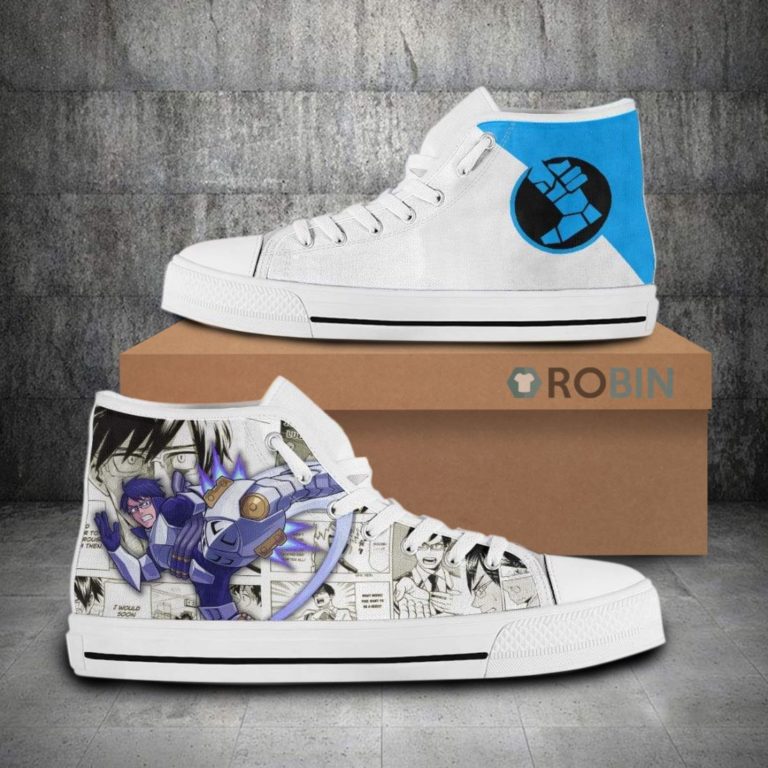 Tenya Iida My Hero Academia Anime Mixed Manga Style Canvas High Top Shoes