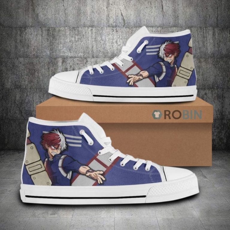 Todoroki My Hero Acadamia Anime Canvas High Top Shoes