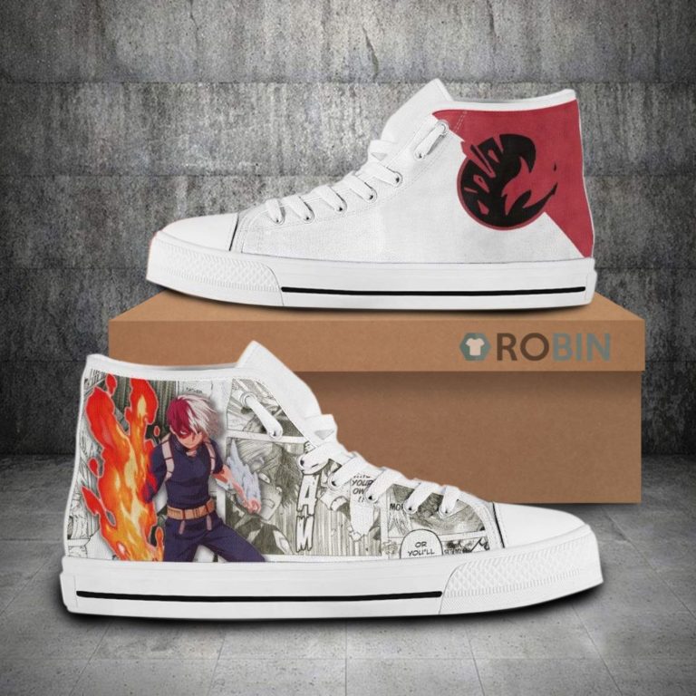 Todoroki Shoto My Hero Academia MHA Anime High Top Canvas Shoes