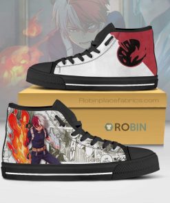 Todoroki Shoto My Hero Academia MHA Anime High Top Canvas Shoes