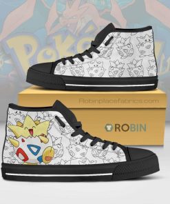 Togepi Pokemon Anime High Top Canvas Shoes Togepi Pokemon Anime High Top Canvas Shoes