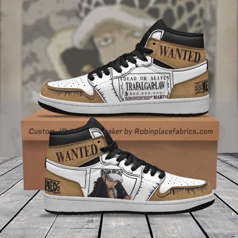 Trafalgar D Water Law Wanted JD Sneakers Custom One Piece Anime Shoes