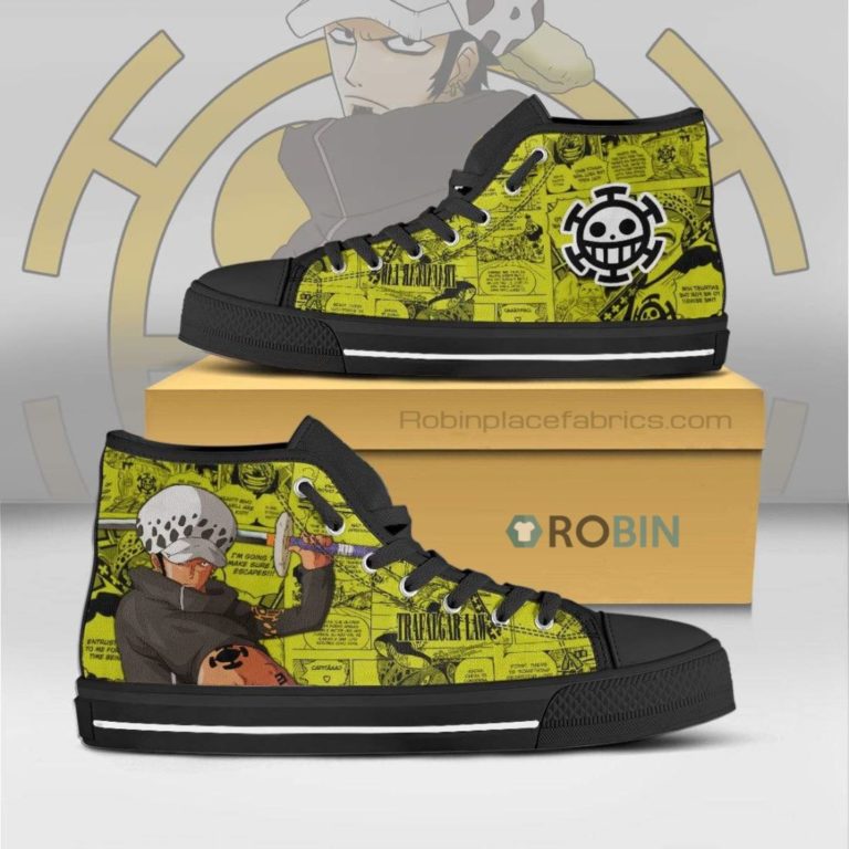 Trafalgar D. Water Law One Piece Anime Canvas High Top Shoes