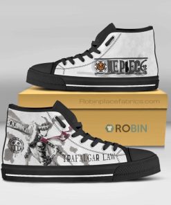 Trafalgar D Water Law One Piece Anime Canvas High Top Shoes