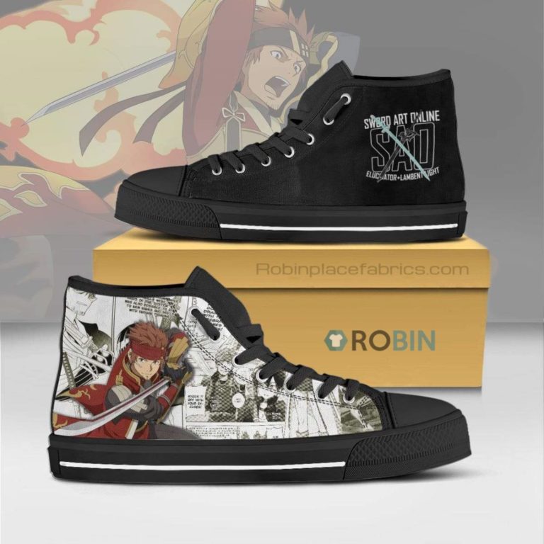 Tsuboi Ryoutarou Sword Art Online Anime Mixed Manga Style High Top Canvas Shoes