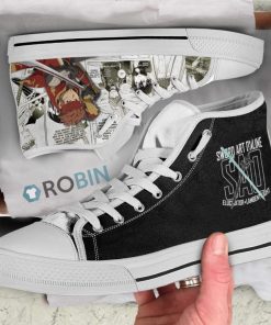 Tsuboi Ryoutarou Sword Art Online Anime Mixed Manga Style High Top Canvas Shoes