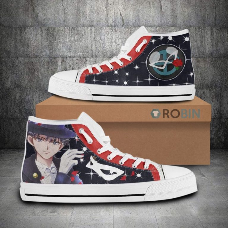 Tuxedo Mask Sailor Moon Anime High Top Canvas Shoes