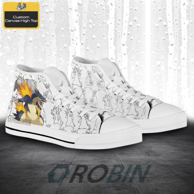 Typhlosion Pokemon Anime Canvas High Top Shoes