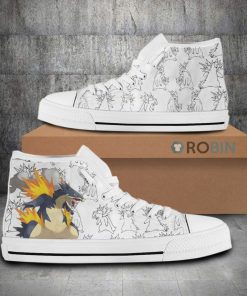 Typhlosion Pokemon Anime Canvas High Top Shoes