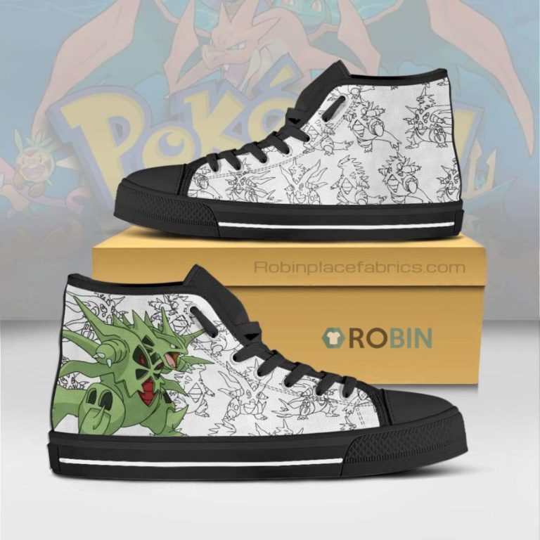 Tyranitar Pokemon Anime High Top Canvas Shoes