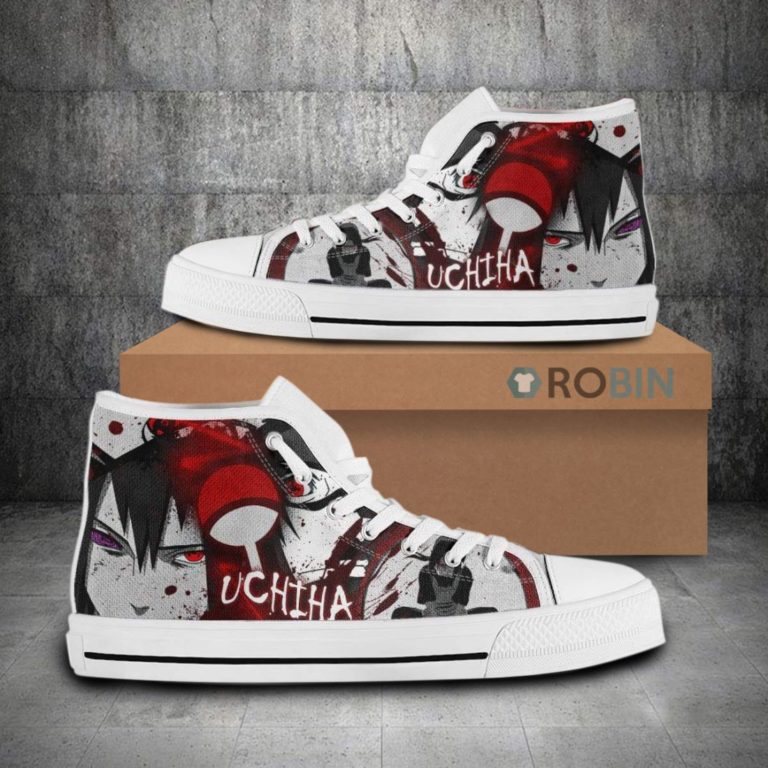 Uchiha Clan Naruto Anime Canvas High Top Shoes