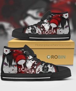 Uchiha Clan Naruto Anime Canvas High Top Shoes